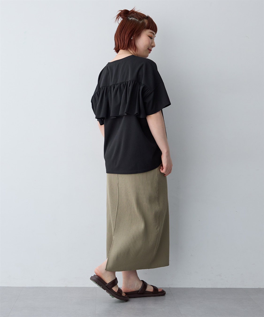 anyfee 【anyfee/大きいサイズ】バックフリルTシャツトップス_sub_17