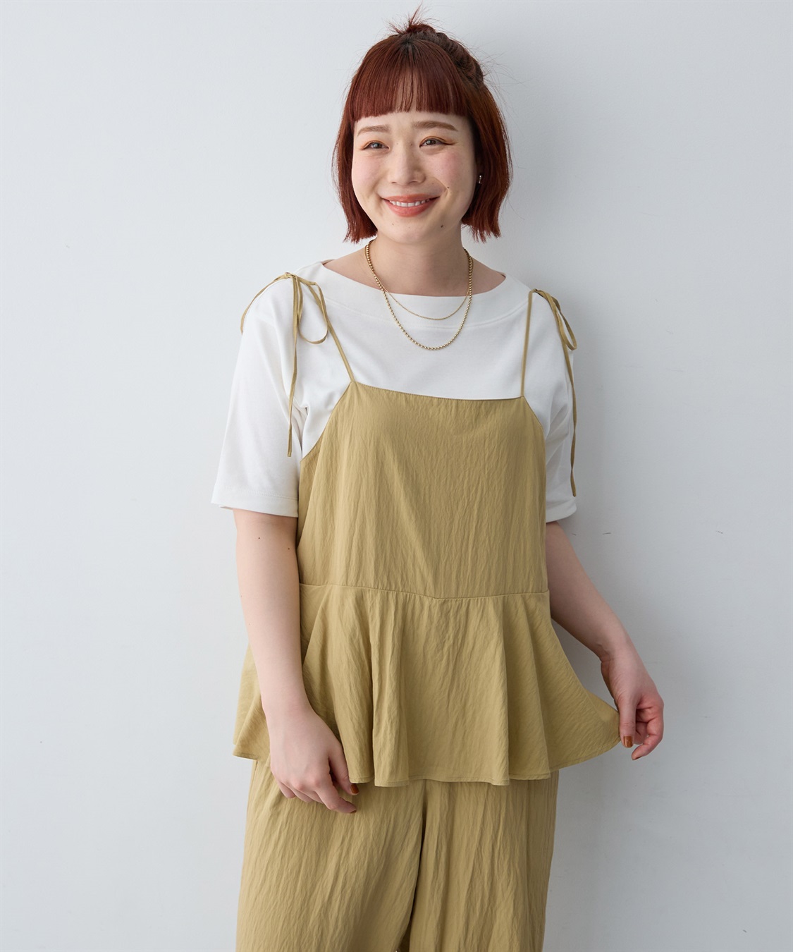 anyfee 【anyfee/大きいサイズ】リボンペプラムキャミサロペット_sub_14