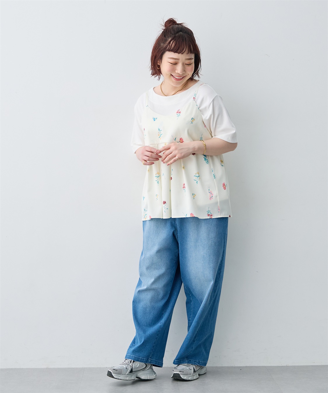 anyfee 【anyfee/大きいサイズ】ニュアンスフラワーキャミビスチェ/花柄プリント《SET UP対応》_sub_24