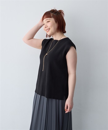 anyfee 【anyfee/大きいサイズ】リネンライククルーネックリブサマーニットタンク_subthumb_7