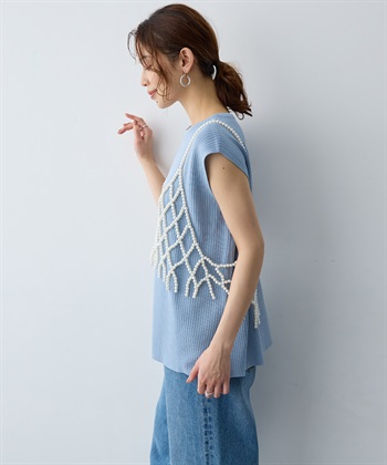 anyfee 【anyfee/大きいサイズ】リネンライククルーネックリブサマーニットタンク_subthumb_12