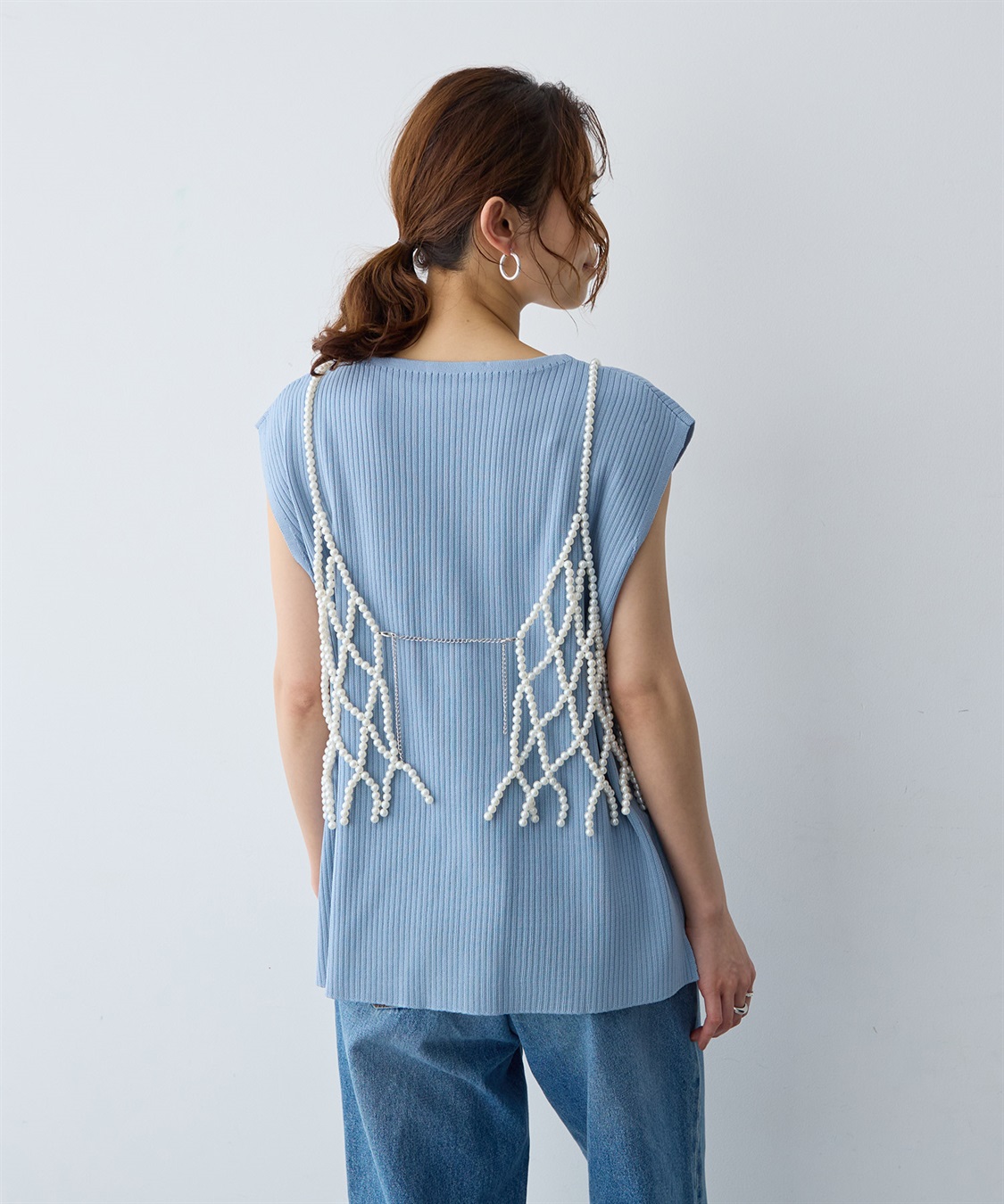 anyfee 【anyfee/大きいサイズ】リネンライククルーネックリブサマーニットタンク_sub_13