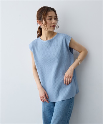 anyfee 【anyfee/大きいサイズ】リネンライククルーネックリブサマーニットタンク_subthumb_14