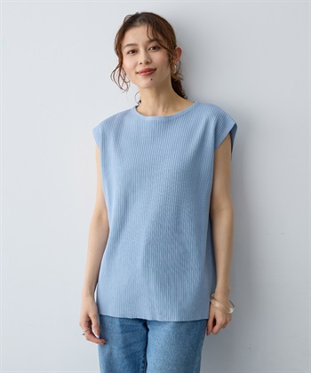 anyfee 【anyfee/大きいサイズ】リネンライククルーネックリブサマーニットタンク_subthumb_15