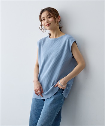 anyfee 【anyfee/大きいサイズ】リネンライククルーネックリブサマーニットタンク_subthumb_16