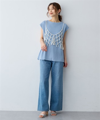 anyfee 【anyfee/大きいサイズ】リネンライククルーネックリブサマーニットタンク_subthumb_19