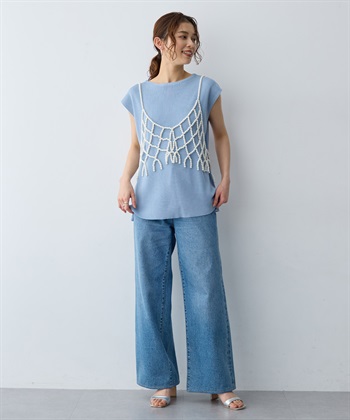 anyfee 【anyfee/大きいサイズ】リネンライククルーネックリブサマーニットタンク_subthumb_20