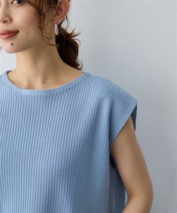 anyfee 【anyfee/大きいサイズ】リネンライククルーネックリブサマーニットタンク_subthumb_22