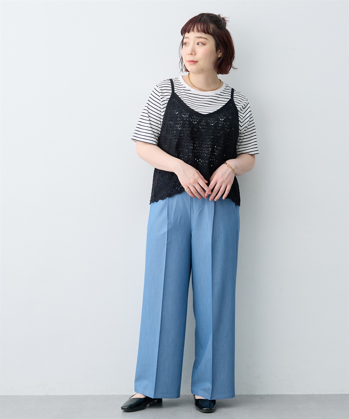 anyfee 【anyfee×HINAコラボ】デニムライクストレートパンツ《大きいサイズ》_sub_22