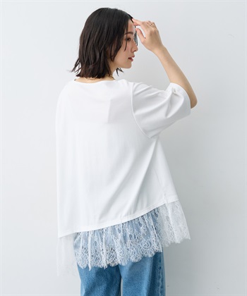 anyfee 【anyfee×HINAコラボ】アシンメトリー裾レースTシャツ《大きいサイズ》_subthumb_15