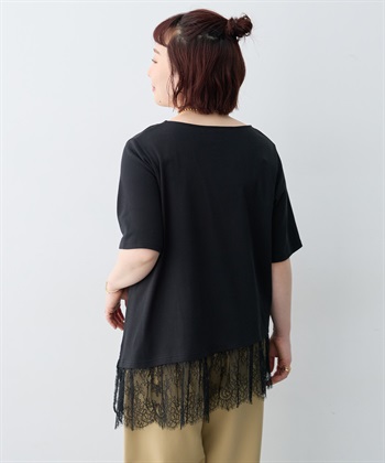 anyfee 【anyfee×HINAコラボ】アシンメトリー裾レースTシャツ《大きいサイズ》_subthumb_18