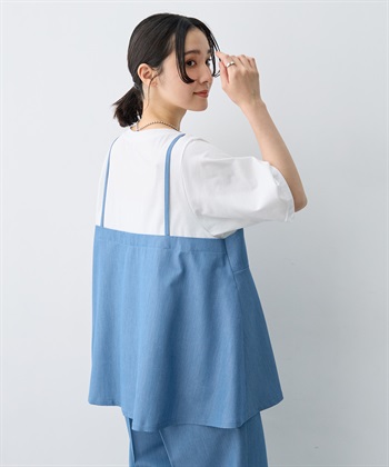 anyfee 【anyfee×HINAコラボ】デニムライクビスチェレイヤード風Tシャツ《大きいサイズ》_subthumb_12