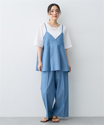 anyfee 【anyfee×HINAコラボ】デニムライクビスチェレイヤード風Tシャツ《大きいサイズ》_subthumb_13