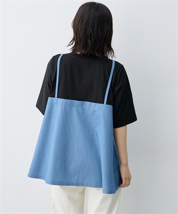 anyfee 【anyfee×HINAコラボ】デニムライクビスチェレイヤード風Tシャツ《大きいサイズ》_subthumb_18