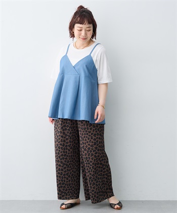 anyfee 【anyfee×HINAコラボ】デニムライクビスチェレイヤード風Tシャツ《大きいサイズ》_subthumb_23