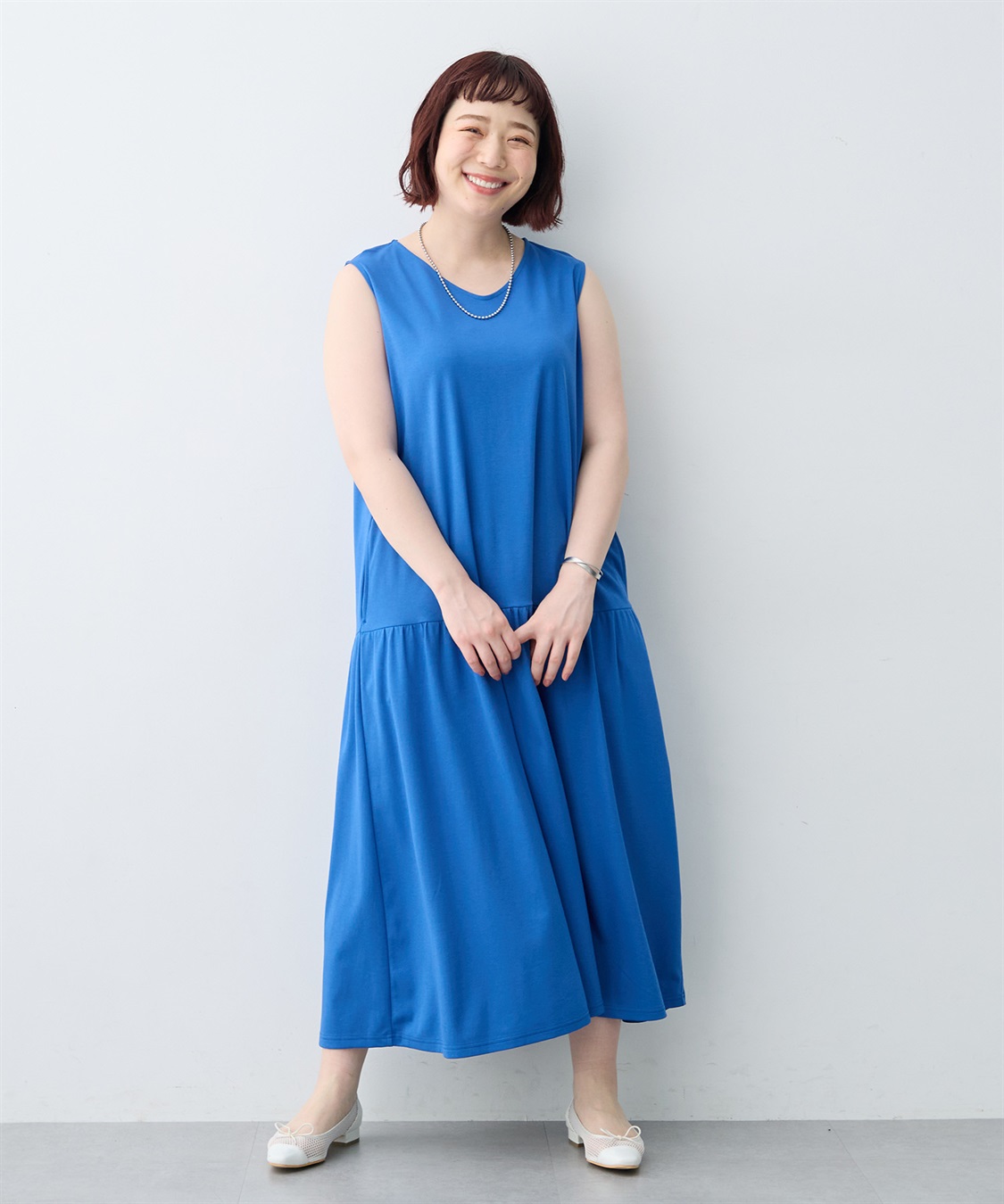 anyfee 【anyfee/大きいサイズ】ノースリーブティアードワンピース《汗じみ防止》_sub_19
