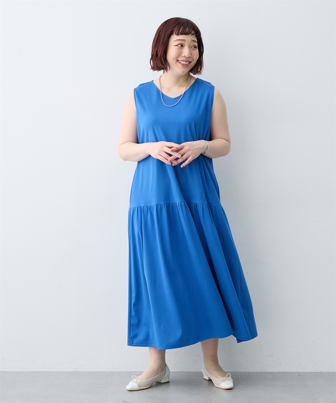 anyfee 【anyfee/大きいサイズ】ノースリーブティアードワンピース《汗じみ防止》_sub_21