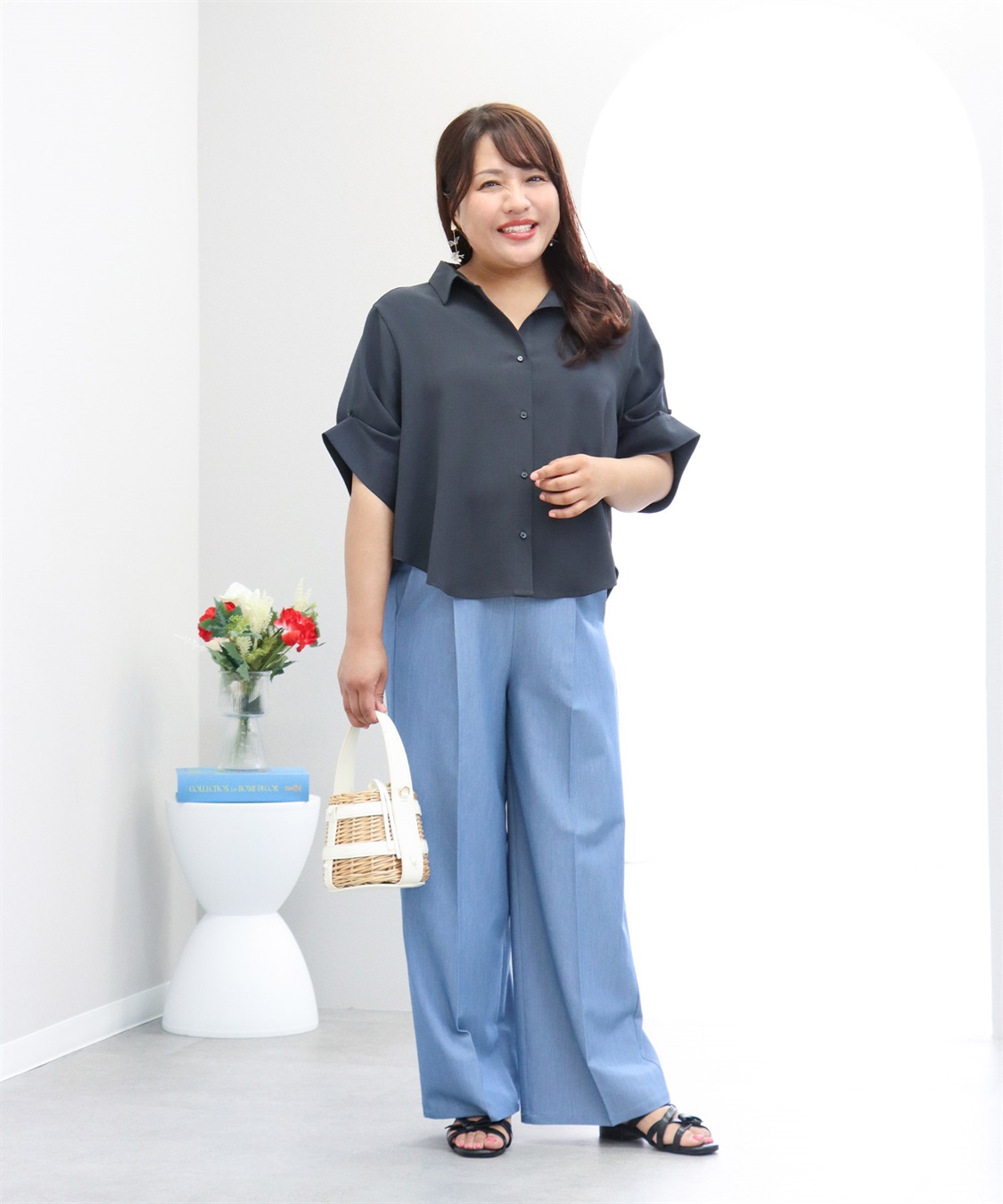 anyfee 【anyfee×HINAコラボ】サマラク2wayスリーブワイドシャツ《大きいサイズ》_sub_2