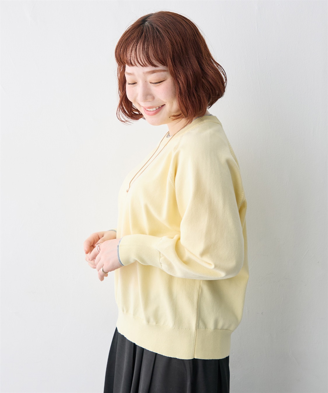 anyfee 【anyfee/大きいサイズ】配色レイヤード風クルーネックニットプルオーバー_sub_6