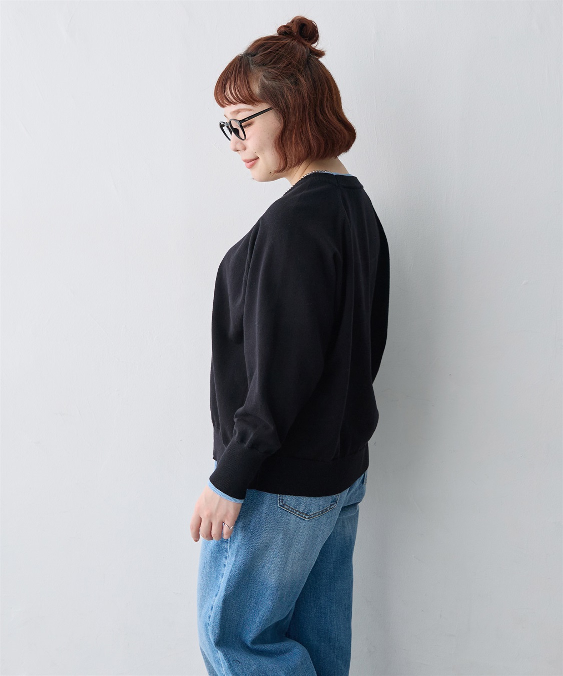 anyfee 【anyfee/大きいサイズ】配色レイヤード風クルーネックニットプルオーバー_sub_18