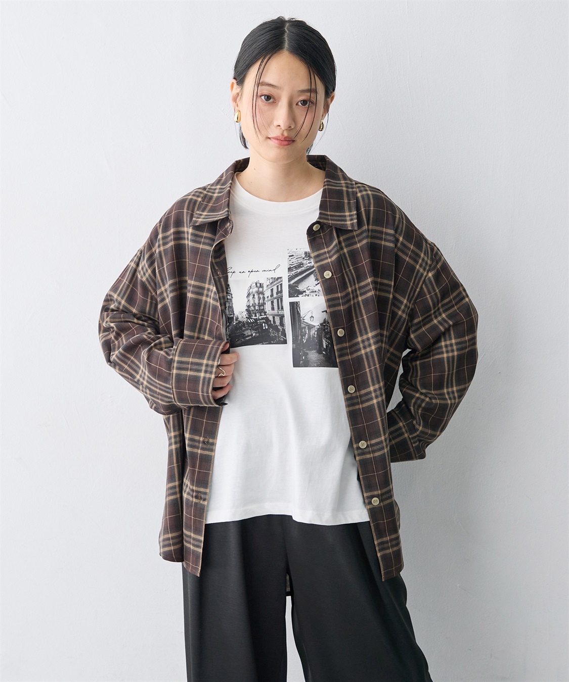 anyfee 【anyfee/大きいサイズ】リラックスフィットチェック柄シャツ_sub_1