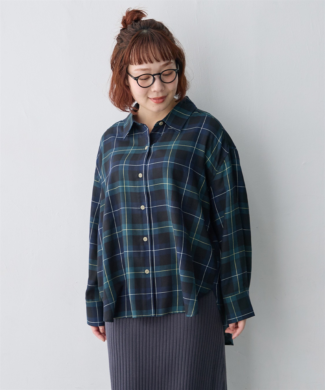 anyfee 【anyfee/大きいサイズ】リラックスフィットチェック柄シャツ_sub_5