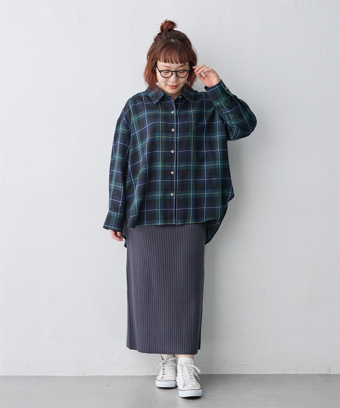 anyfee 【anyfee/大きいサイズ】リラックスフィットチェック柄シャツ_sub_9