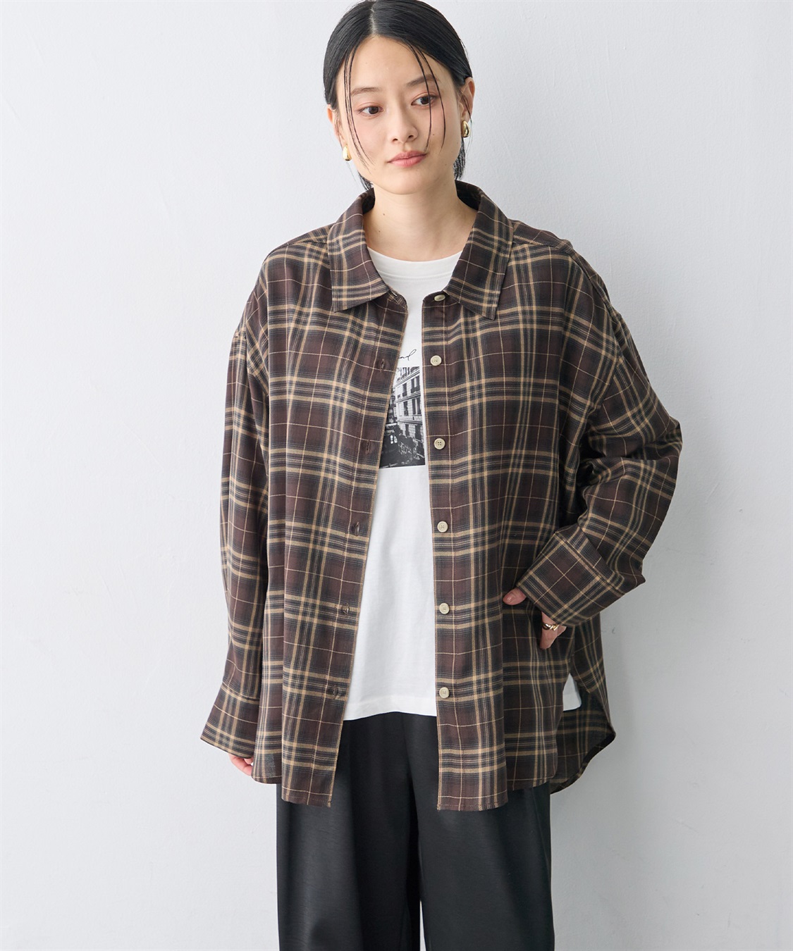 anyfee 【anyfee/大きいサイズ】リラックスフィットチェック柄シャツ_sub_12
