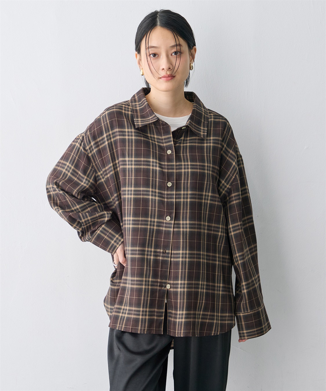 anyfee 【anyfee/大きいサイズ】リラックスフィットチェック柄シャツ_sub_13
