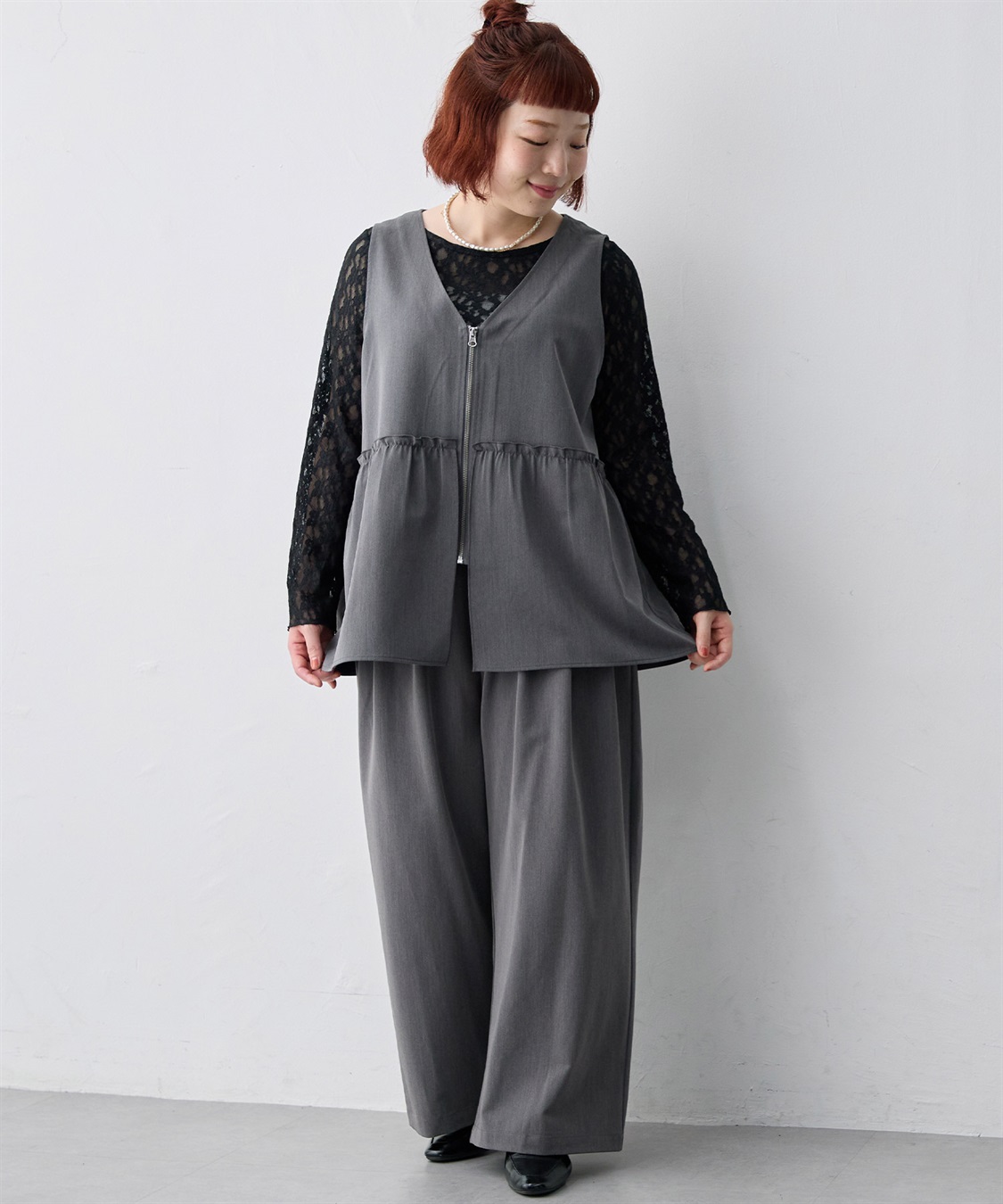 anyfee 【anyfee/大きいサイズ】ストレッチレースクルーネックインナーT_sub_21