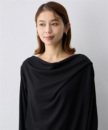 anyfee 【anyfee/大きいサイズ】リブドレープネック長袖Tシャツ（2026AW）_subthumb_13