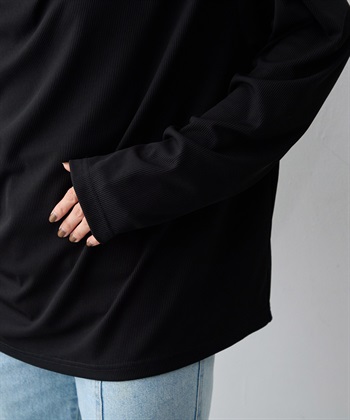 anyfee 【anyfee/大きいサイズ】リブドレープネック長袖Tシャツ（2026AW）_subthumb_14
