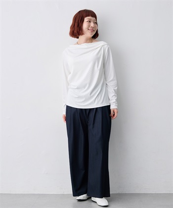 anyfee 【anyfee/大きいサイズ】リブドレープネック長袖Tシャツ（2026AW）_subthumb_20