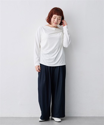 anyfee 【anyfee/大きいサイズ】リブドレープネック長袖Tシャツ（2026AW）_subthumb_21