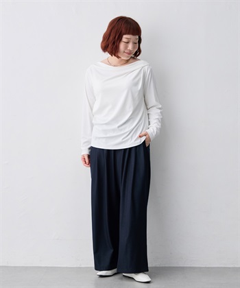 anyfee 【anyfee/大きいサイズ】リブドレープネック長袖Tシャツ（2026AW）_subthumb_23