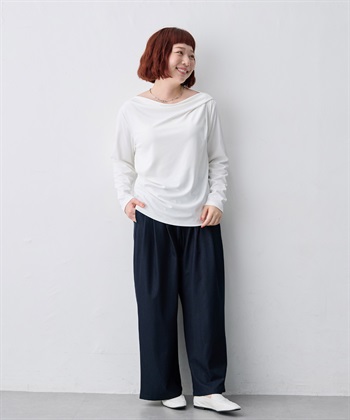 anyfee 【anyfee/大きいサイズ】リブドレープネック長袖Tシャツ（2026AW）_subthumb_25