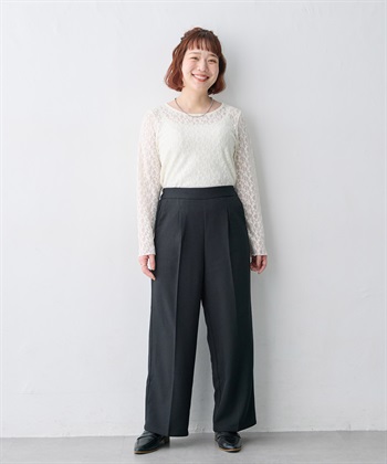 anyfee 【anyfee/大きいサイズ】ウーリッシュセミワイドパンツ《セットアップ対応/上下別売り》_subthumb_7