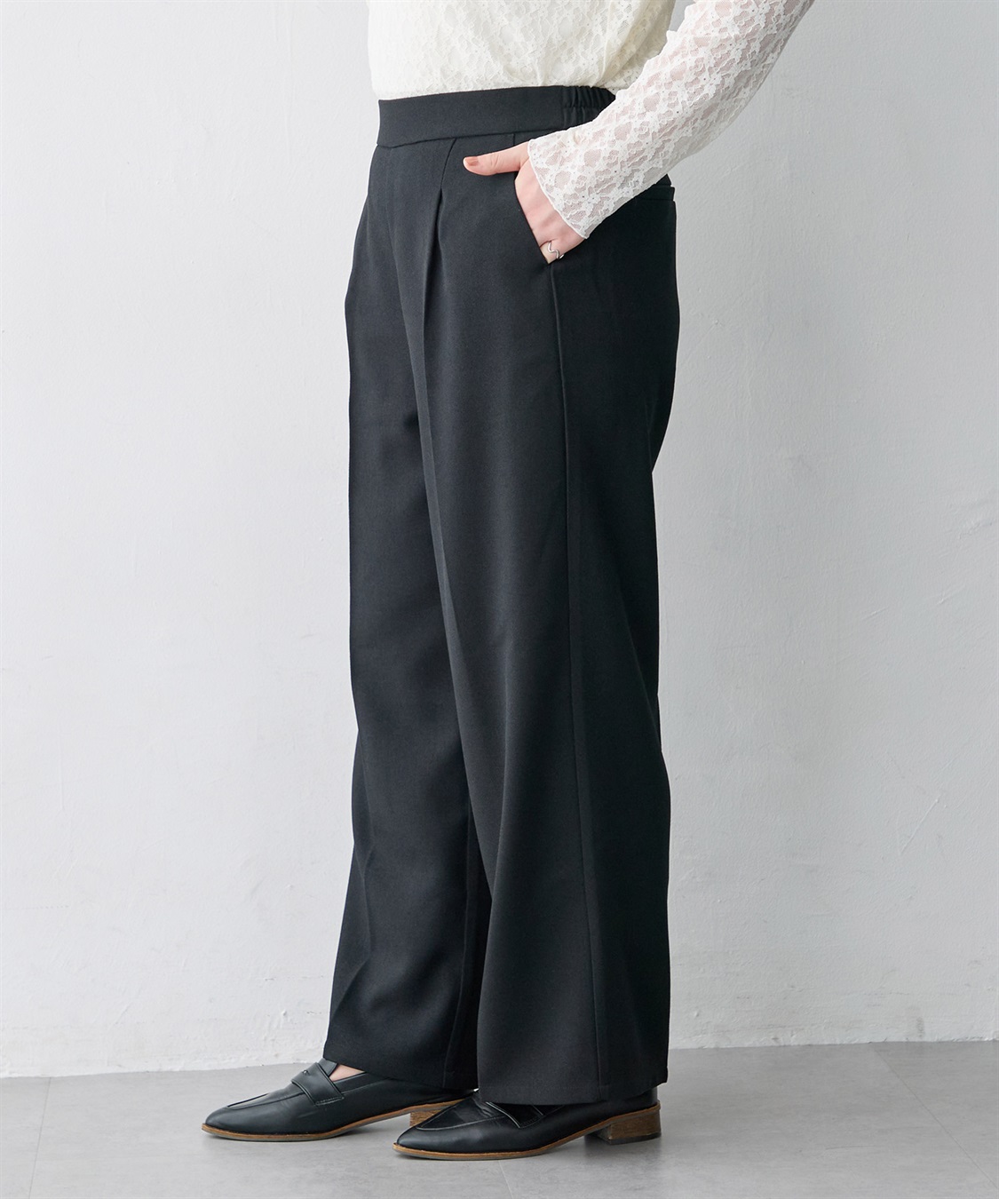 anyfee 【anyfee/大きいサイズ】ウーリッシュセミワイドパンツ《セットアップ対応/上下別売り》_sub_10