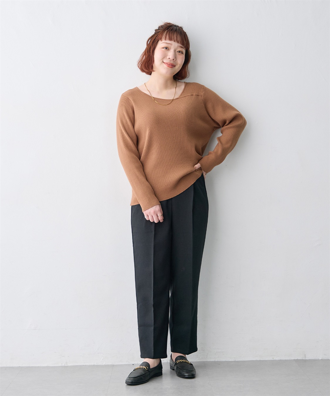 anyfee 【anyfee/大きいサイズ】ウーリッシュテーパードパンツ《セットアップ対応/上下別売り》_sub_4