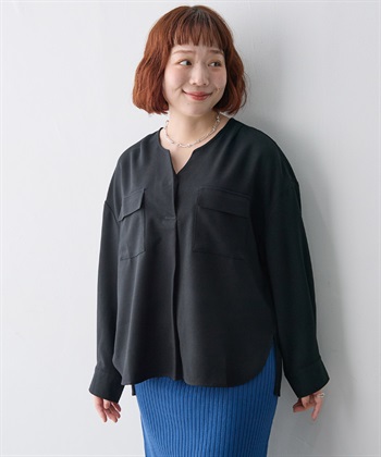 anyfee 【anyfee/大きいサイズ】ウーリッシュダブルポケットスキッパーシャツ《セットアップ対応/上下別売り》_subthumb_3