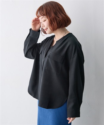 anyfee 【anyfee/大きいサイズ】ウーリッシュダブルポケットスキッパーシャツ《セットアップ対応/上下別売り》_subthumb_5