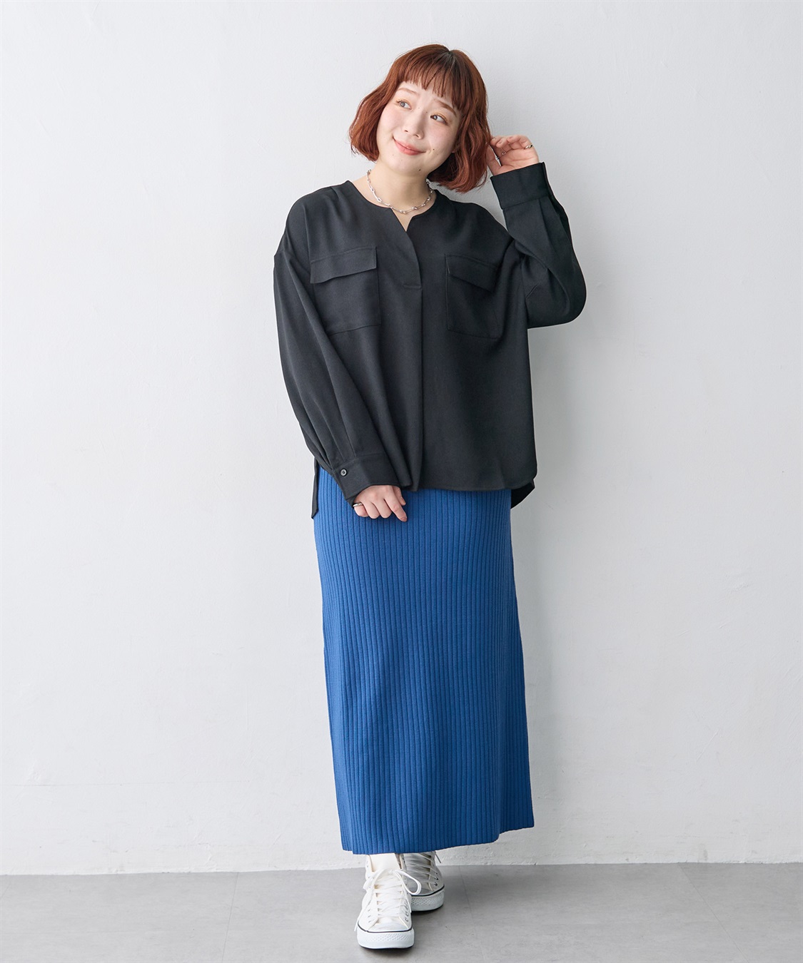 anyfee 【anyfee/大きいサイズ】ウーリッシュダブルポケットスキッパーシャツ《セットアップ対応/上下別売り》_sub_8