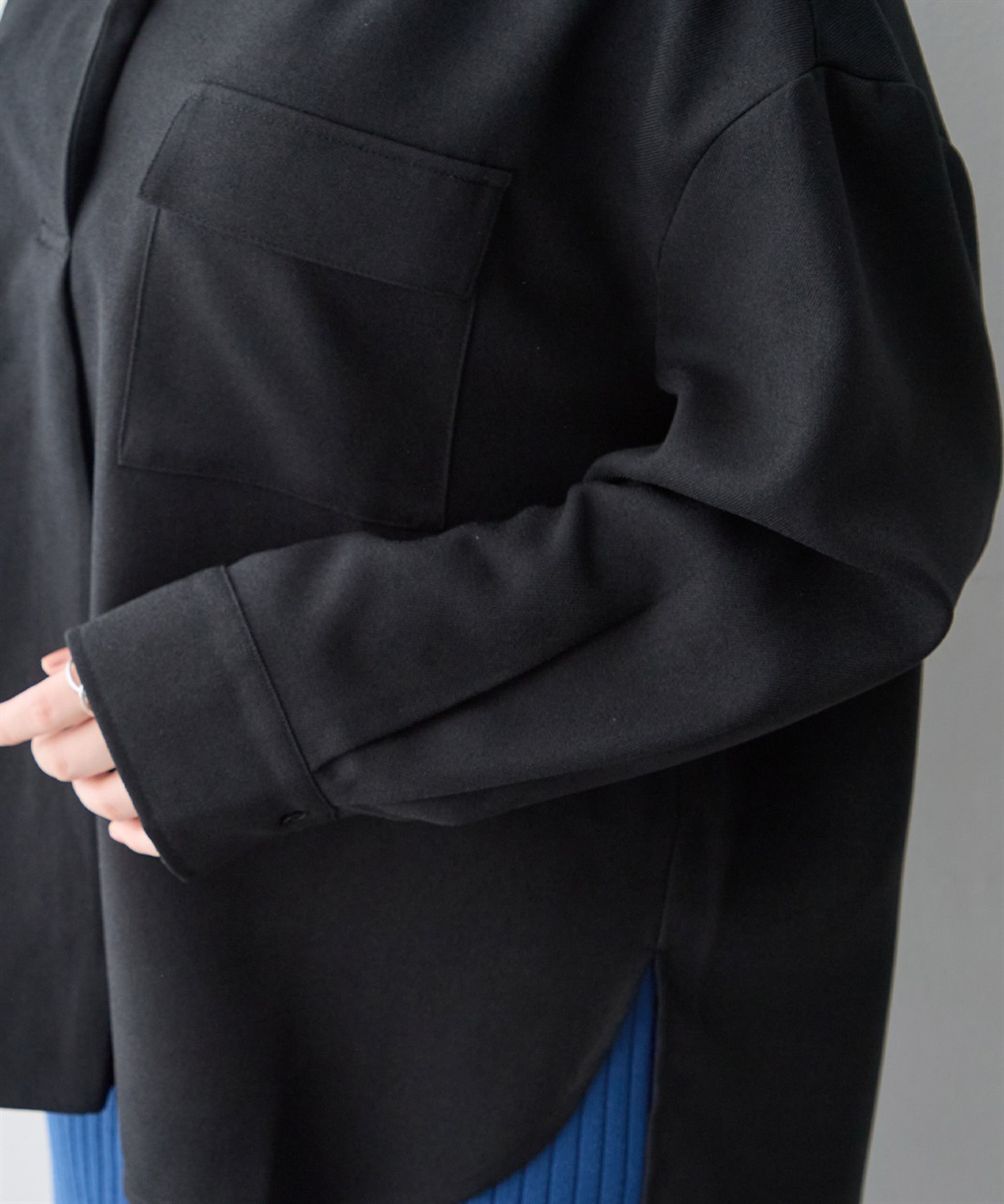 anyfee 【anyfee/大きいサイズ】ウーリッシュダブルポケットスキッパーシャツ《セットアップ対応/上下別売り》_sub_11