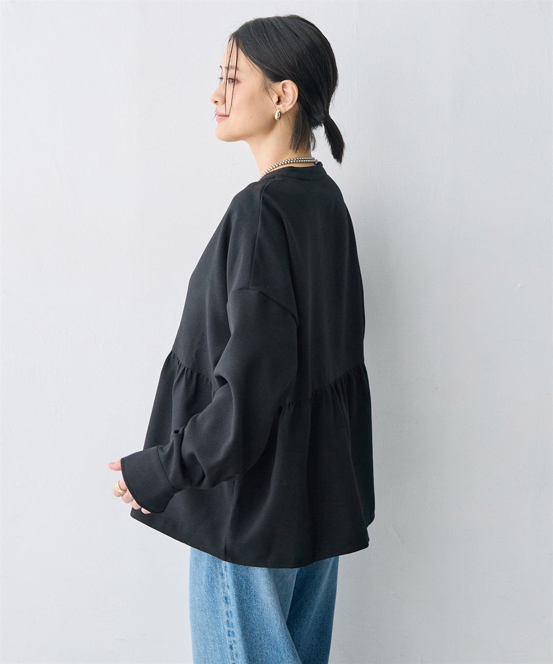 anyfee 【anyfee/大きいサイズ】ウーリッシュペプラムシャツ《セットアップ対応/上下別売り》_sub_6