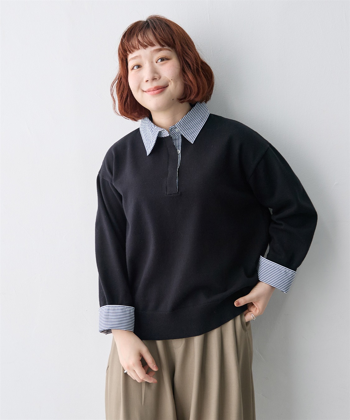 anyfee 【anyfee/大きいサイズ】シャツレイヤード風トップス_sub_18