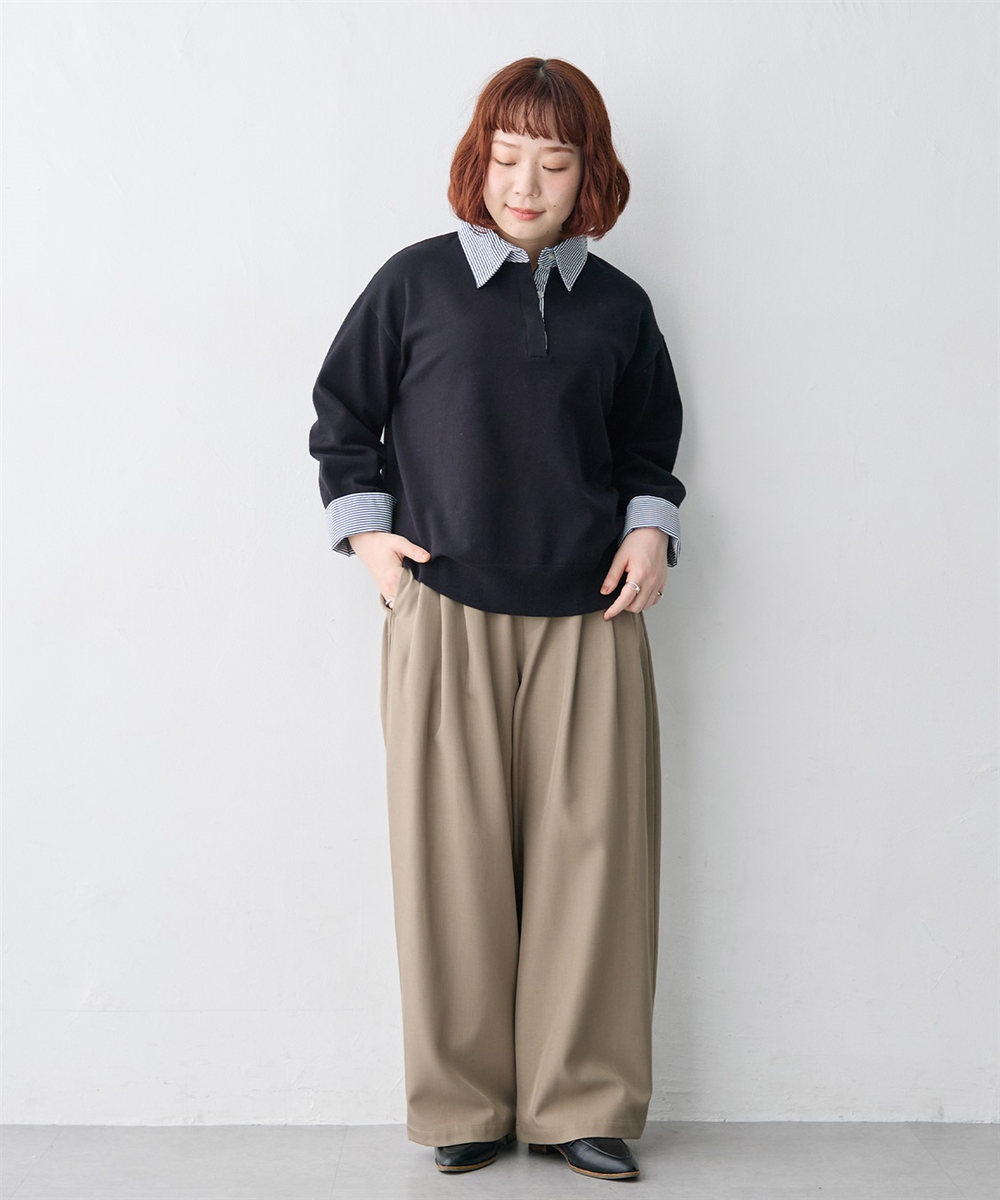 anyfee 【anyfee/大きいサイズ】シャツレイヤード風トップス_sub_22