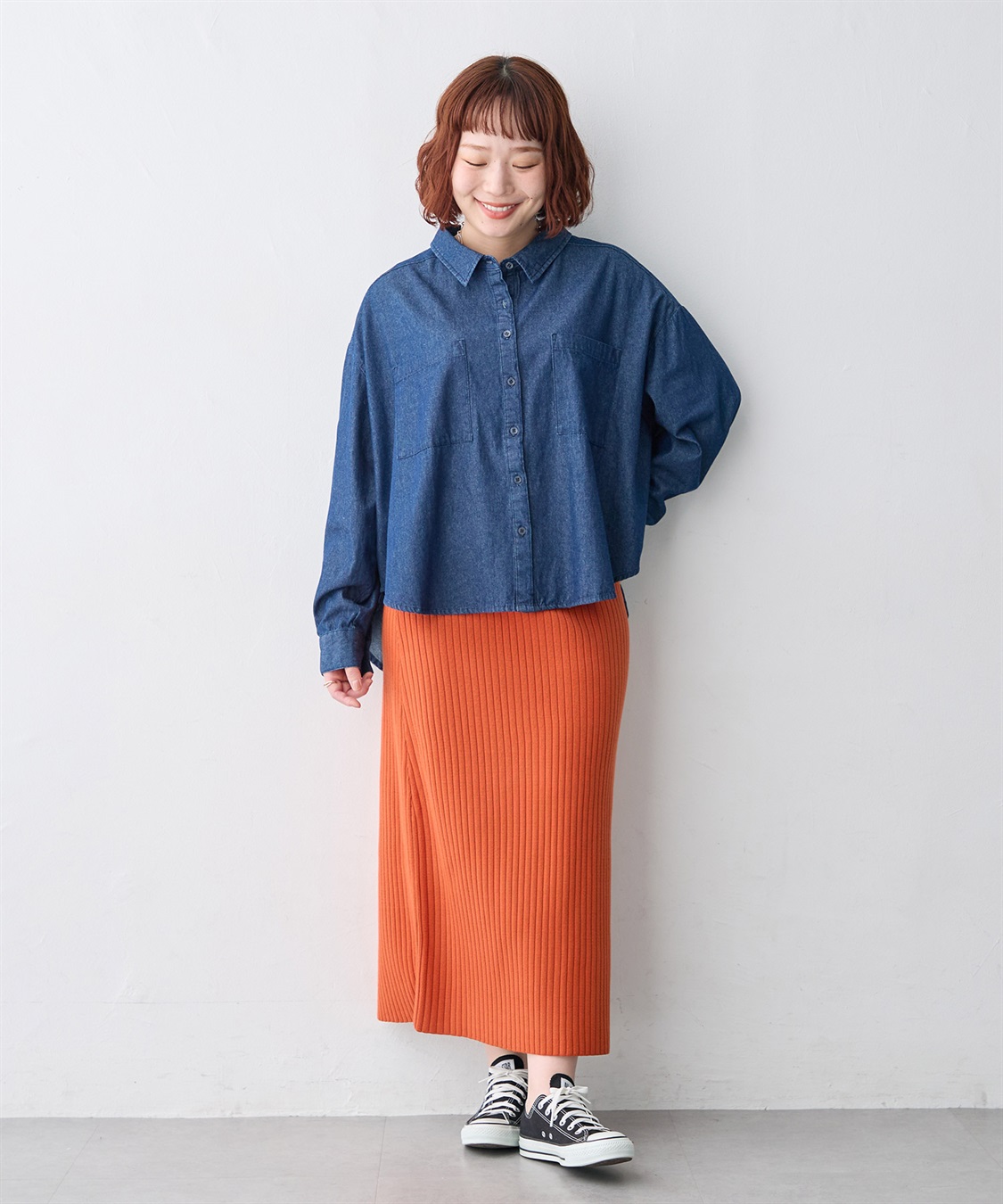 anyfee 【anyfee/大きいサイズ】ダブルポケットデニムシャツ（2026AW）_sub_23