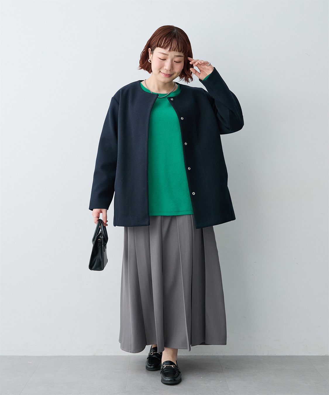anyfee 【anyfee/大きいサイズ】ノーカラーコート_sub_5