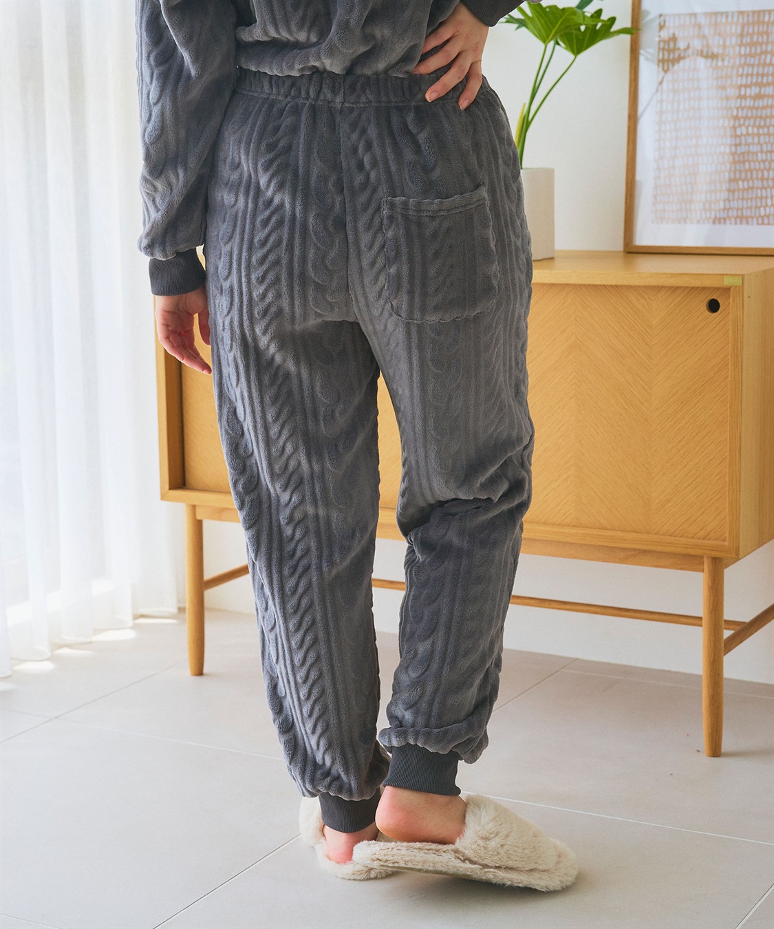 chara station 【PEANUTS/ピーナッツ】SNOOPY/スヌーピーケーブル編みフリースロングパンツ/ルームウェア（上下別売り_sub_8