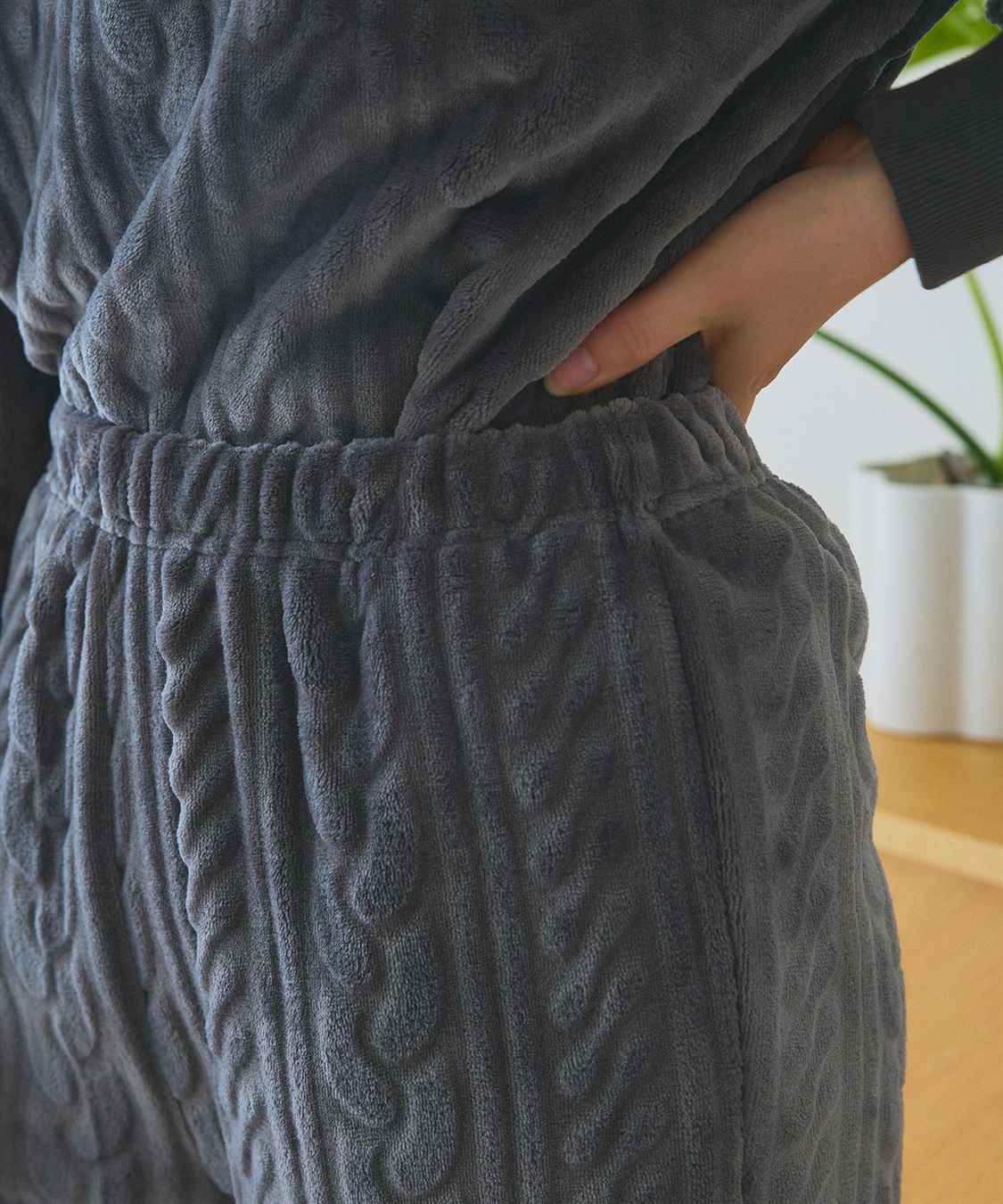 chara station 【PEANUTS/ピーナッツ】SNOOPY/スヌーピーケーブル編みフリースロングパンツ/ルームウェア（上下別売り_sub_13